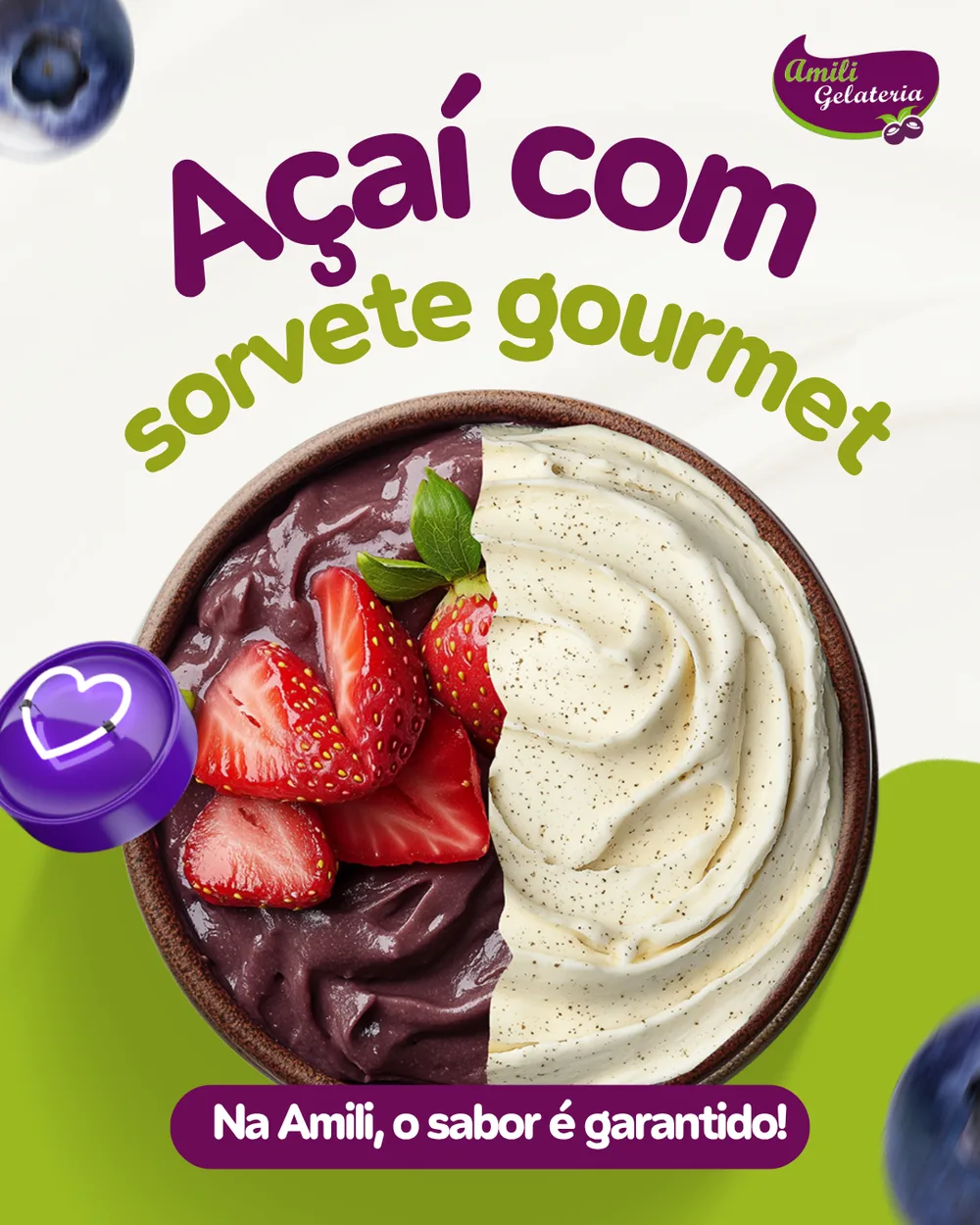 Açaí com sorvete gourmet — Amili